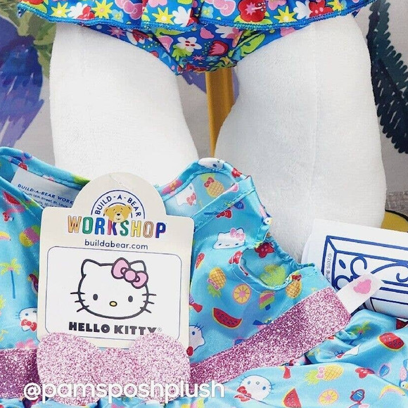 Build A Bear Hello Kitty Sanrio Summertime Plush Swimsuit Dress Bundle - Picture 3 of 14